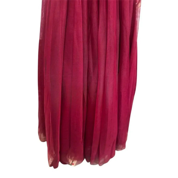 city studio  Deep Red Sleeveless V-Neck Long Evening Dress Size 3 Formal - Picture 5 of 16